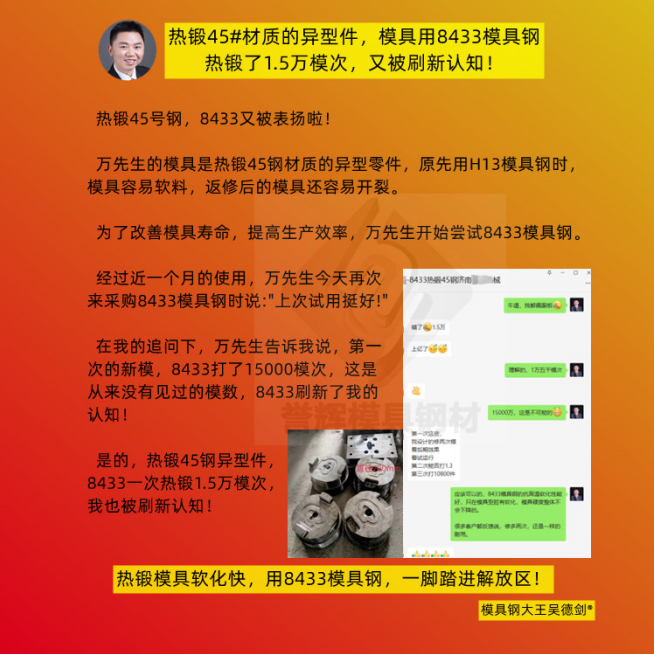 熱鍛模具怎么減少開裂?用譽輝8433模具鋼根治,比吃紅燒肉還香! 熱鍛模具怎么減少開裂?用譽輝8433模具鋼根治,比吃紅燒肉還香!